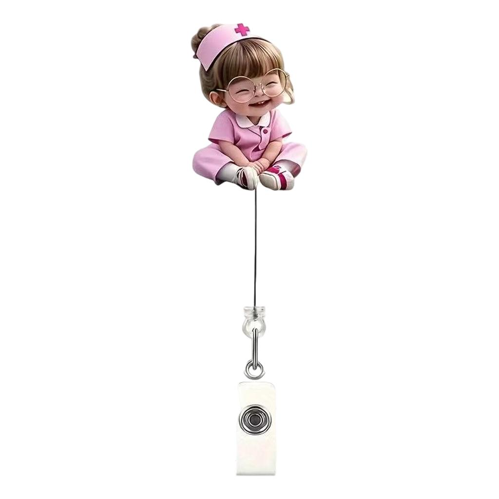 Multi Purpose Retractable ID Cards Holder Lightweight Acrylic Badges Reel with Not Slip Clip Design for For Healthcare