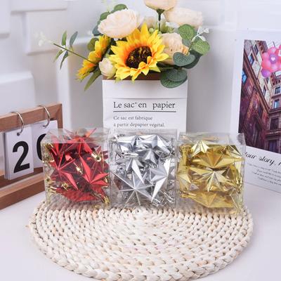 12pcs Christmas DIY Hanging Ornaments Pendants Plastic Creative Star Shaped Xmas Tree Party Supplies Festival Decorations