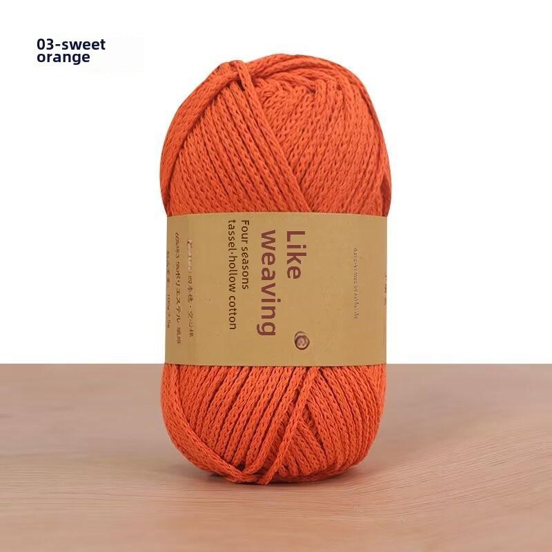Round 2mm Cotton-Linen Yarn for DIY Crochet Bags & Hats