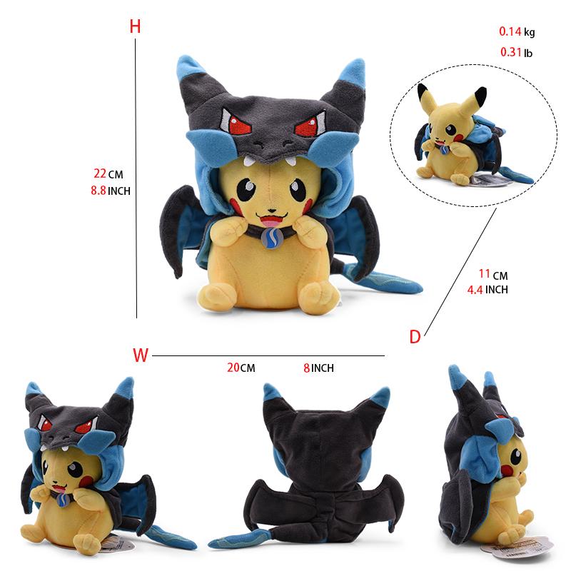 Cos Eevee Pikachu Cosplay Plüschtiere Pikachu Peluche Lucario Stofftierpuppe Sammlerstück Geschenk, Cartoon 20-30CM
