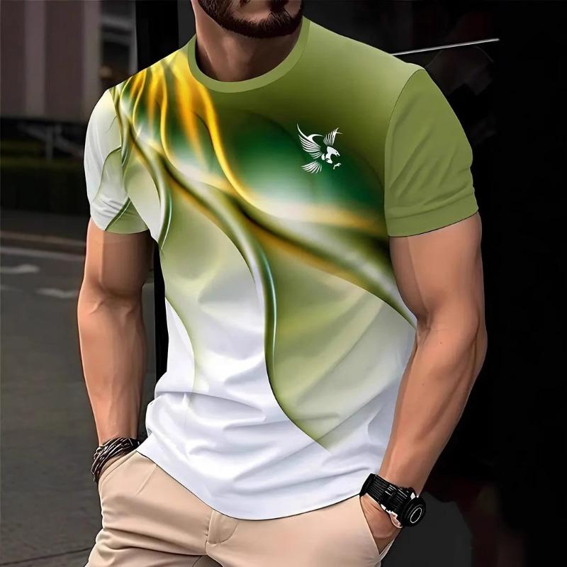 

Летняя красочная мужская футболка с 3D-цифровой печатью с животными, персонализированная повседневная футболка с коротким рукавом и круглым вырезом S