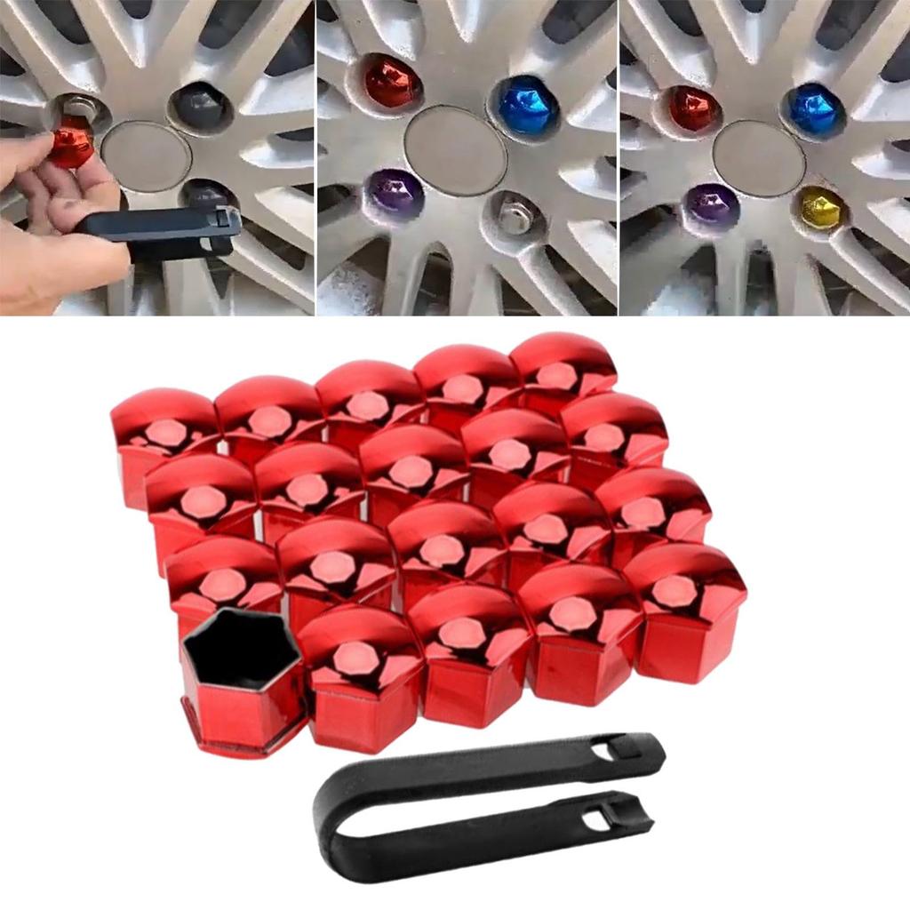 Shiwaki 20pcs Car Wheel Lug Nut Cover Protective Cover Exterior Decoration Anti- Bolt Cap