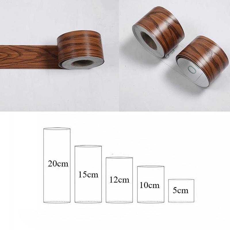 10meter Long Waterproof Self-adhesive PVC Baseboard Sticker Wood Grain Marble Wall Border Stickers Vinyl Decals Home Decor