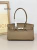 Lychee Pattern Platinum Kelly Bag: Classic European & American Light Luxury Leather Handbag, Women's Single Shoulder & Crossbody