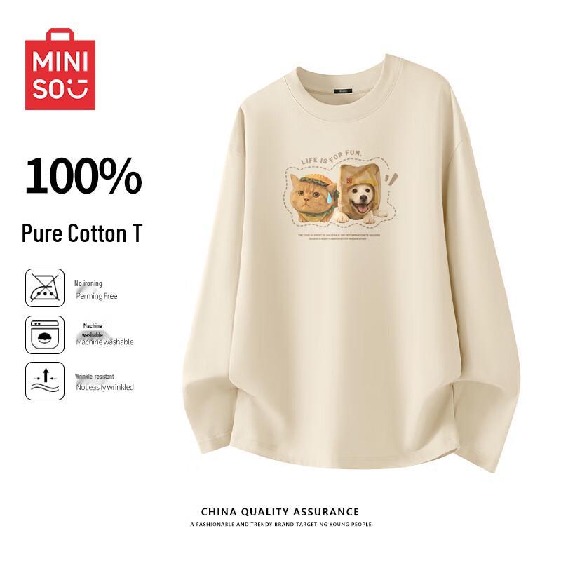 MINISO Men s Long Sleeve Casual T-Shirt L
