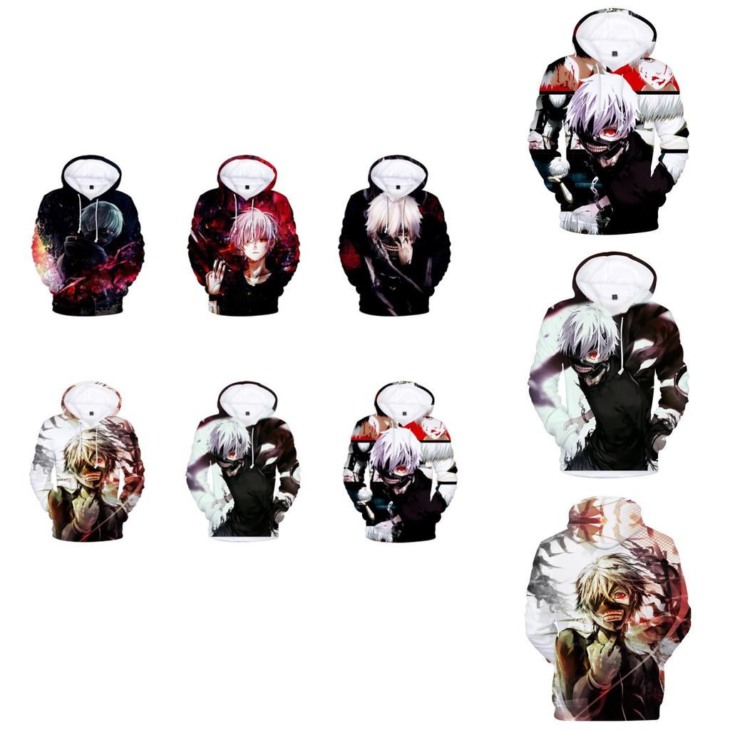 Felpa Tokyo Ghoul Uomo Donna Stampa 3D Maglione Costume Cosplay in Miscela di Cotone Premium