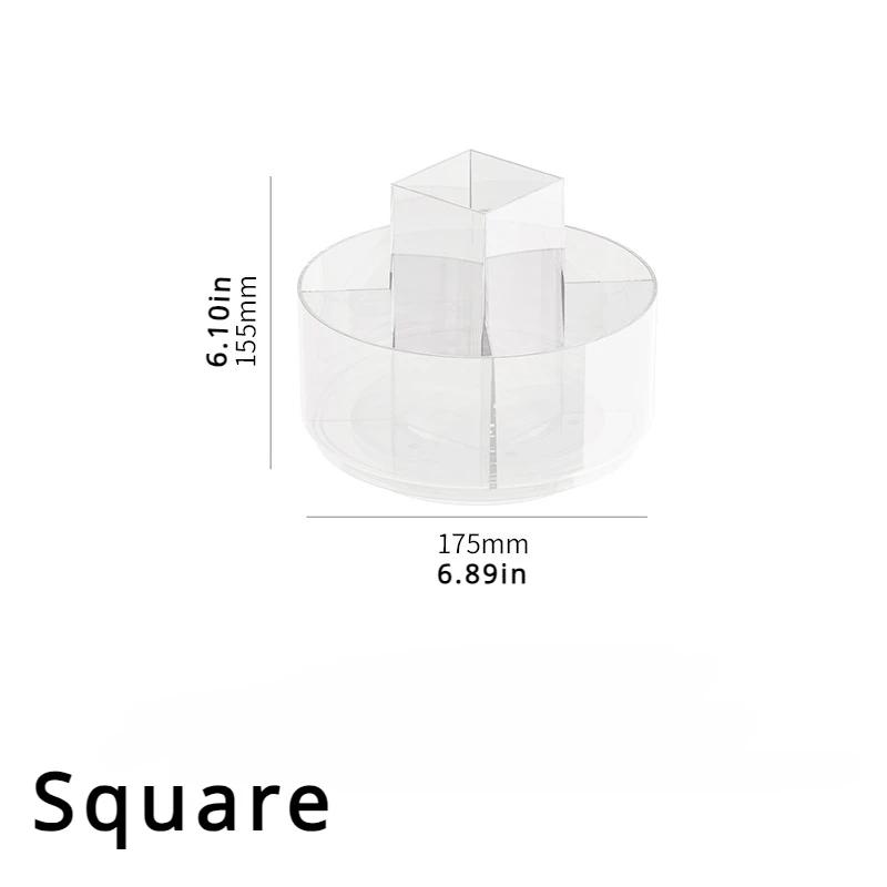 

Новая поворотная коробка для хранения косметики, акриловая прозрачная плоская стойка для хранения косметики, настольный туалетный столик, стеллаж для хранения