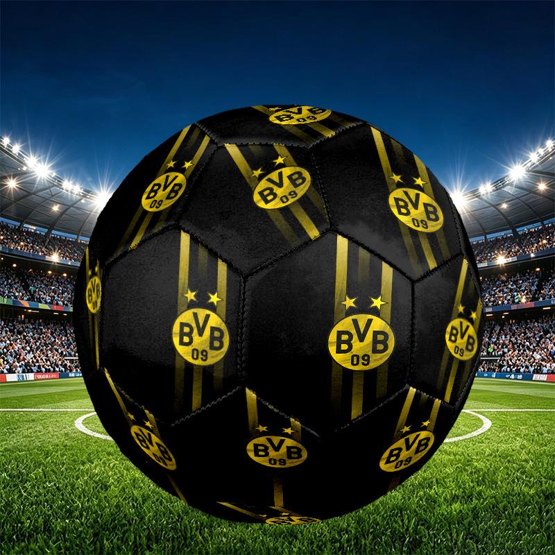 Borussia Dortmund Print Size 5 Soccer Ball, PU Wear Resistant Football for Match Training and Daily Practice, Birthday Gift for Soccer Fans