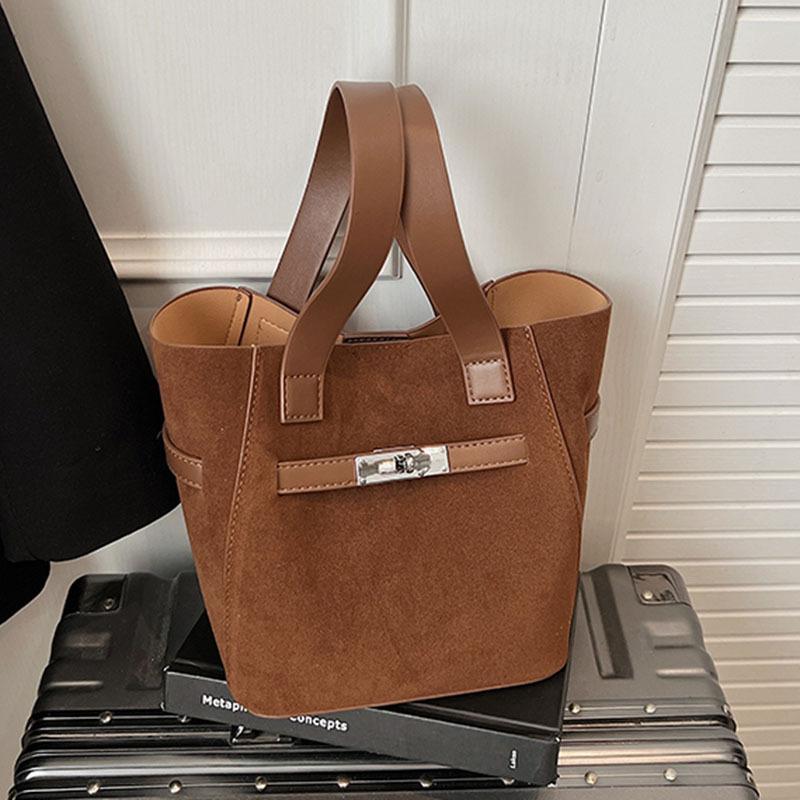 

Нишевая сумка женская сумка на плечо ретро замшевая нишевый дизайн сумка-мессенджер сумка-ведро коричневый