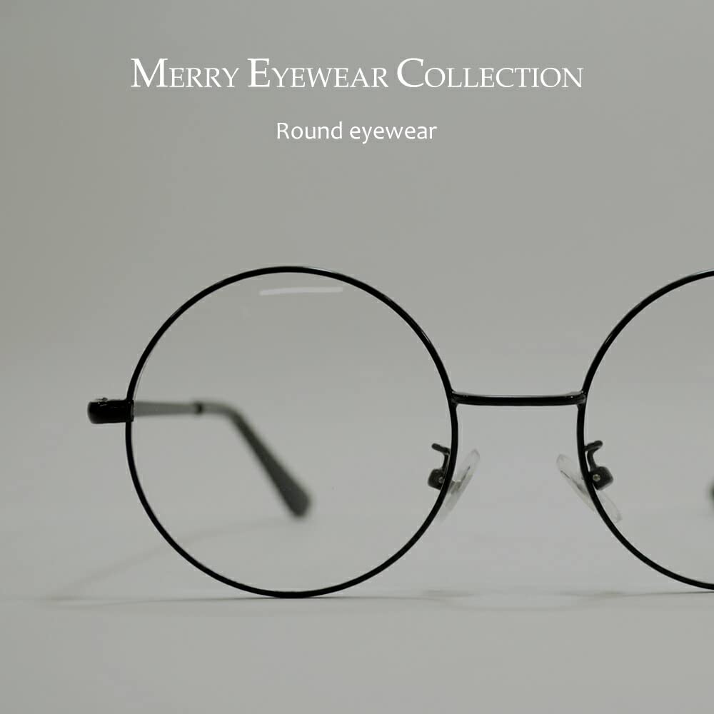 [MERRY PLEASURE] Sunglasses, Fashion Glasses, Men's & Women's, Round, Boston Style, Thin Rim, Metal Frame, Silver, Gold, Black, Brown, Bronze, Clear