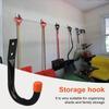 6 Pcs J-shaped Hook Wall Mount Hook for Hanging Bike Ladder Gardening Tools  Heavy Duty Storage Hook Garage Hanger Coated Iron