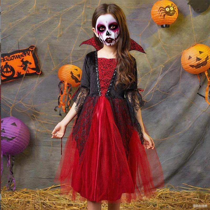 Children's Vampire Witch Halloween Cosplay Dress Set