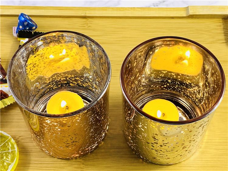 Electroplating Glass Candle Holder Custom Glass Candle Holders Rose Gold Electroplated Glass Candle Holders
