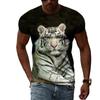 Estate Moda Immagine creativa T-shirt da uomo Colletto tondo Manica corta Top Tiger Animal Mountain King Fierce Big