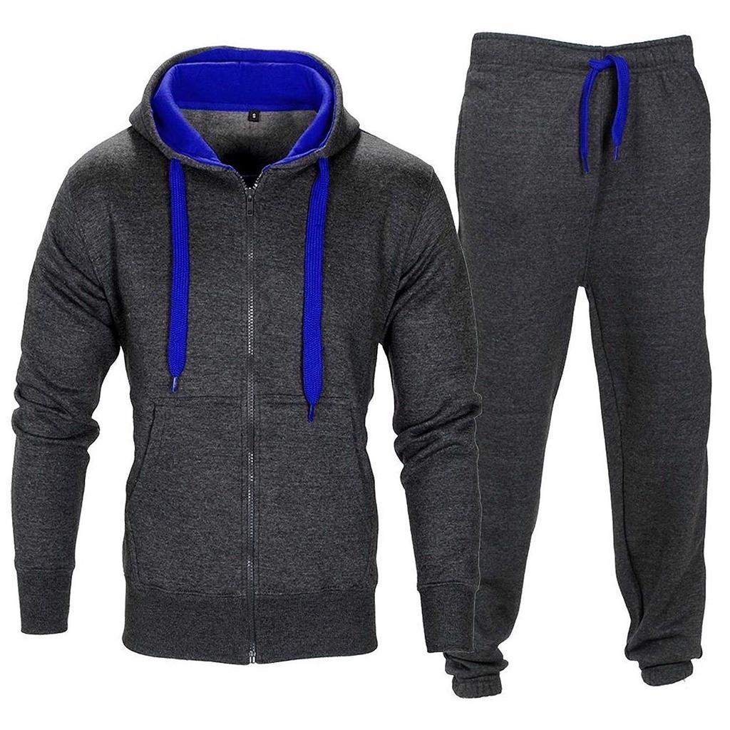 New Men's Casual Sweatshirt Suit Men's Slim Hip Hop Style Hoodie Suit