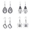 Bat Spider Dangle Earrings Women Jointed Skeleton Long Ear Drop Earrings Stud Halloween Goth Punk Costume Accessories
