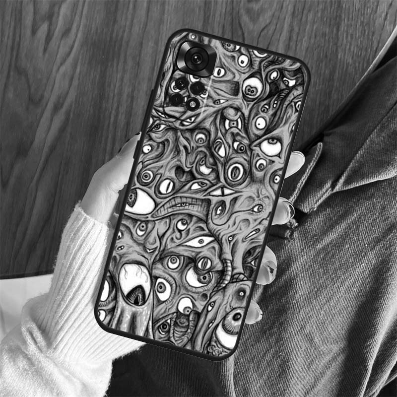 Scary Face Eyes Case For Xiaomi Redmi Note 14 Pro 13 12 11 10 15 Pro Plus Redmi 15 C 13 10C 12C 13C 14C Cover