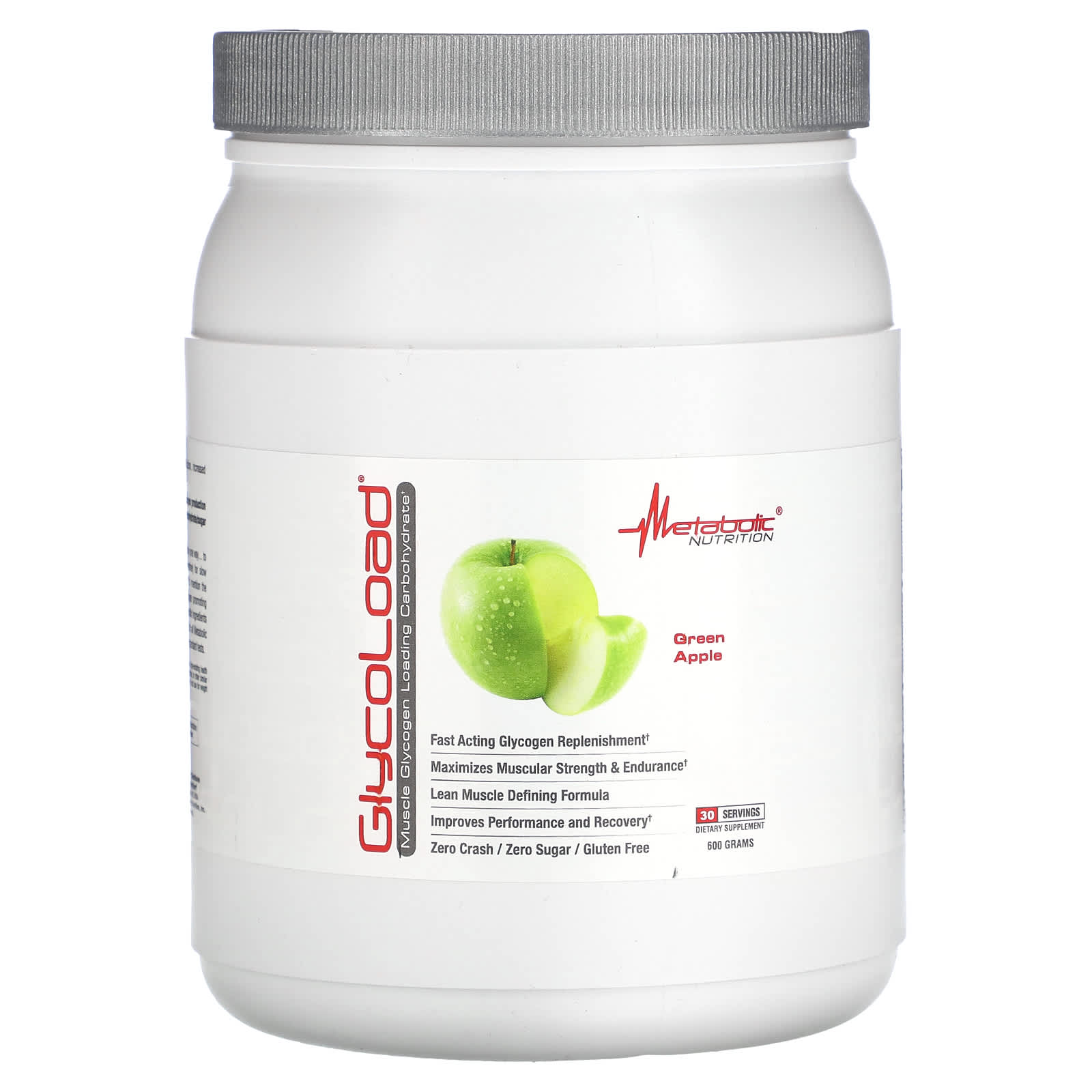 

Metabolic Nutrition, GlycoRod, Green Apple, 600g