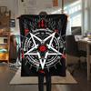 1PC Satan Symbol Print Flannel Blanket, High Quality All Seasons, Home Decor, Warmth and Comfort, Perfect for Christmas Gifts