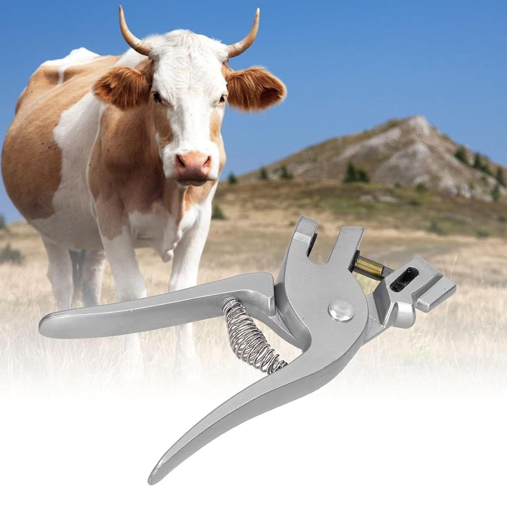 Cattle Ear Tag Applicator Cow Ear Tag Pliers Cattle Ear Tagger Universal Puncher Livestock Ear Tag Tagger for Pig Sheep Goat Animal Identification