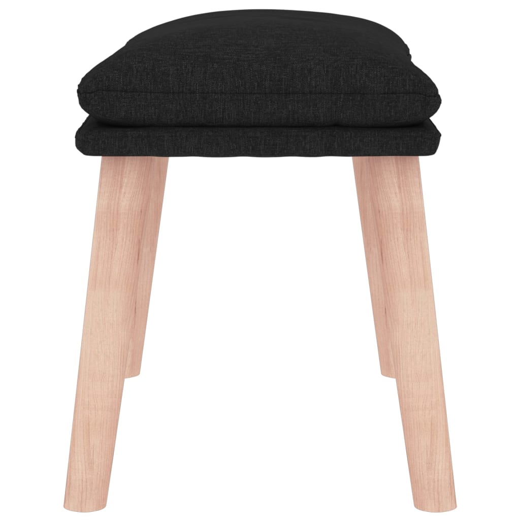 Footstool Black 45 X 29.5 X 35 Cm Fabric