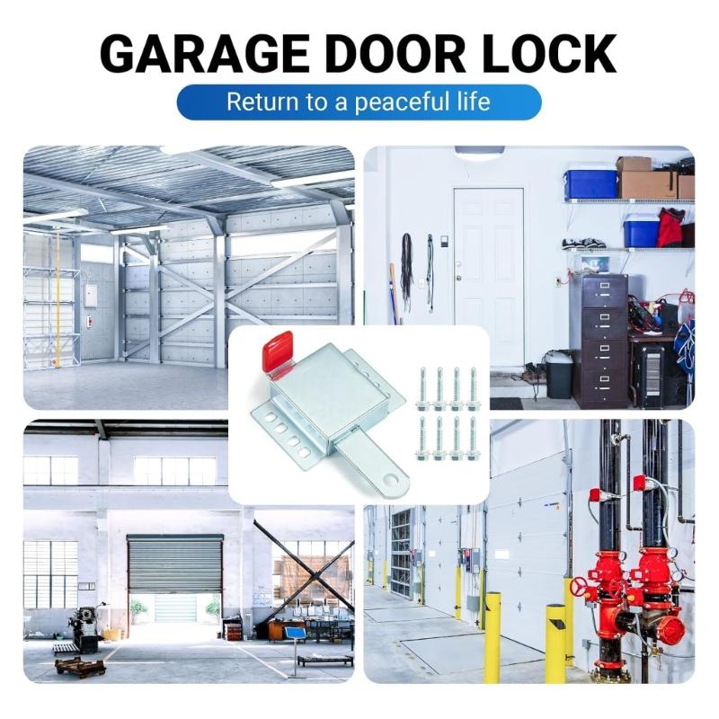 Steel Garage Security Bolt Lock Easy Installation with Auto Tapping Screws Not Theft Reinforced Designs for Household