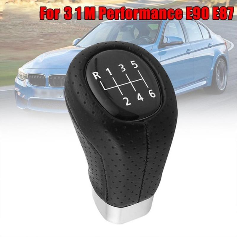 Authentic 6 Speed Gear Shift Knob Leather For -BMW 1Series 3Series E81 E82 E87 E88 E90 E91 E92 E93