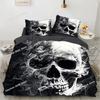 Set Letto Teschio Nero Set Piumino Cartone Animato Matrimoniale Queen King Singolo Matrimoniale Set Copripiumino Bambini Ragazze Bianco Biancheria da Letto