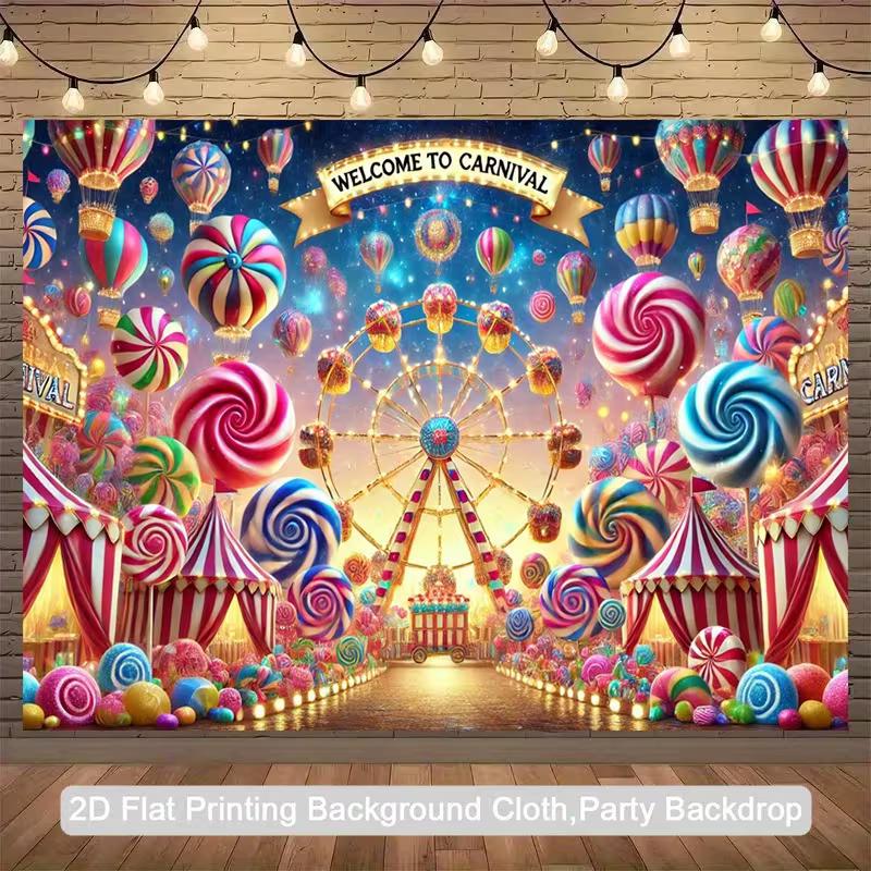 Sfondo Carnival Lollipop Magico 2D per Decorazioni Festa Bambini