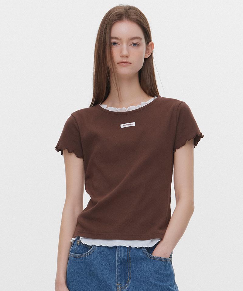 MARIE CLAIRE Label Punching Layered T-Shirt (Magbts08M)
