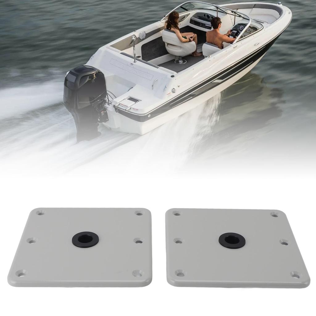 2PCS Boat Seat Bases Aluminium Alloy 6 Screw Holes 3/4 Inch Pin Post Mounting Base for Marine Boat S