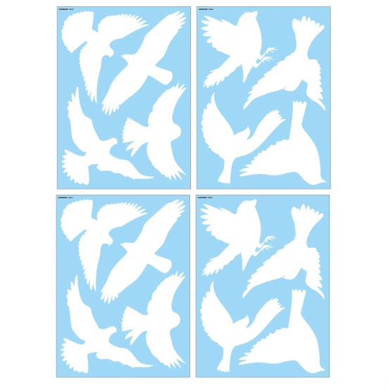 

4 Sheets Anti Collision Window Butterfly Leaf Shape Clings White Bird Window Decals to Prevent Bird A
