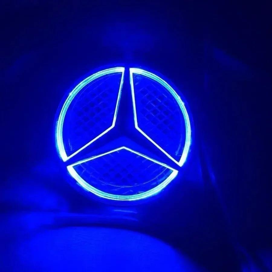 2025 Hot For Benz Car Front Grilled Star Emblem LED Illuminated Logo White Blue Red Light for Mercedes Benz W205 C E R ML GL GLA