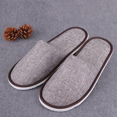 Women Men Slippers Thick Cotton Linen Thin Floor Slippers Spring Autumn Travel Portable Disposable Slippers Home Guest Slippers