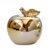 11cm Nordic Creative Ceramic Apple Crafts Simple Plated Silver  Gold Apple Ornaments Christmas Holiday Gift Home Office Decor