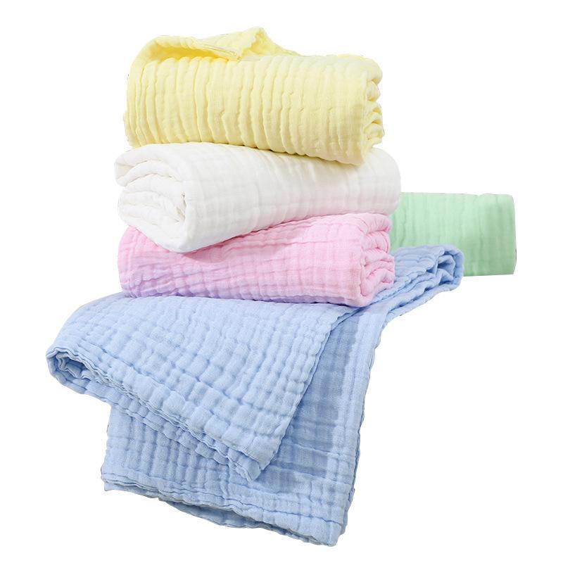 Six Layer Plain Gauze Bath Towel Newborn Bubble Cotton Swaddle Blanket Baby Autumn Winter Swaddle Quilt