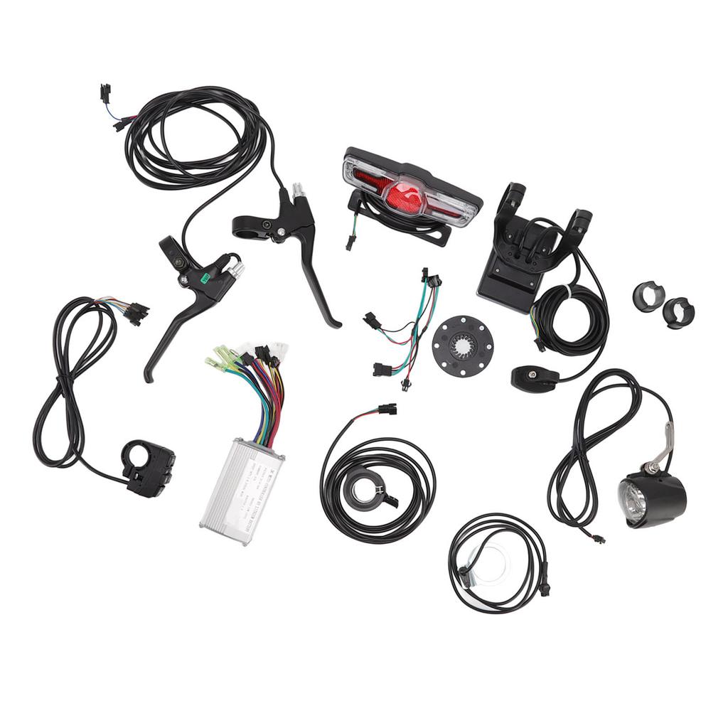 Electric Bike Conversion Kit 17A Controller GD06 Panel Headlight Taillight Thumb Throttle Brake