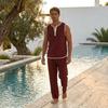 Vintage Men's Linen Tank Top Summer Beach Sleeveless Henley Shirts Hippie Boho Solid Vest Casual Loose Breathable Tops Male Clothes 2026