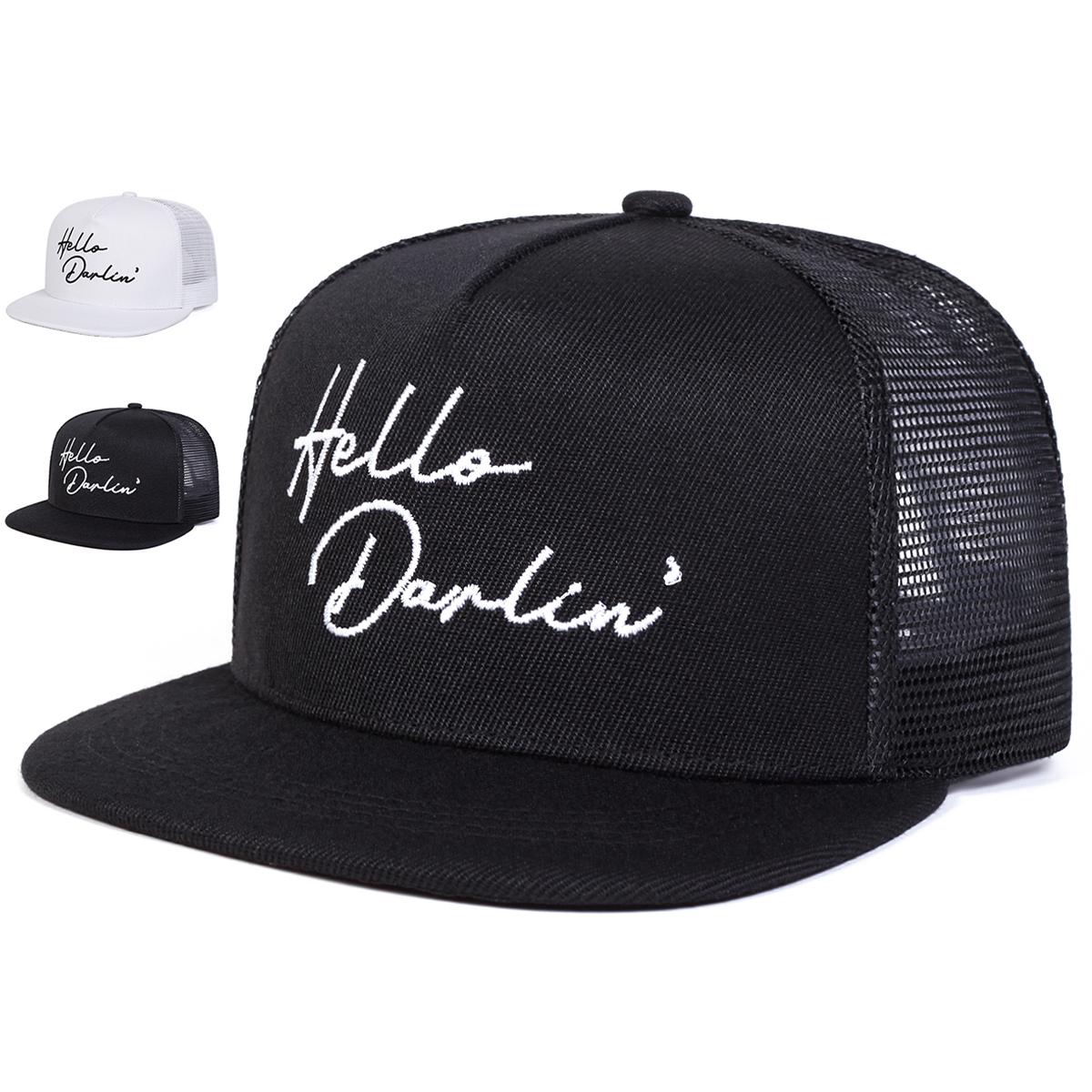 

Unisex Hello Darlin Embroidery Baseball Net Hats Spring Summer Outdoor Adjustable Casual Hip-hop Trucker Caps Sunscreen Hat чорний
