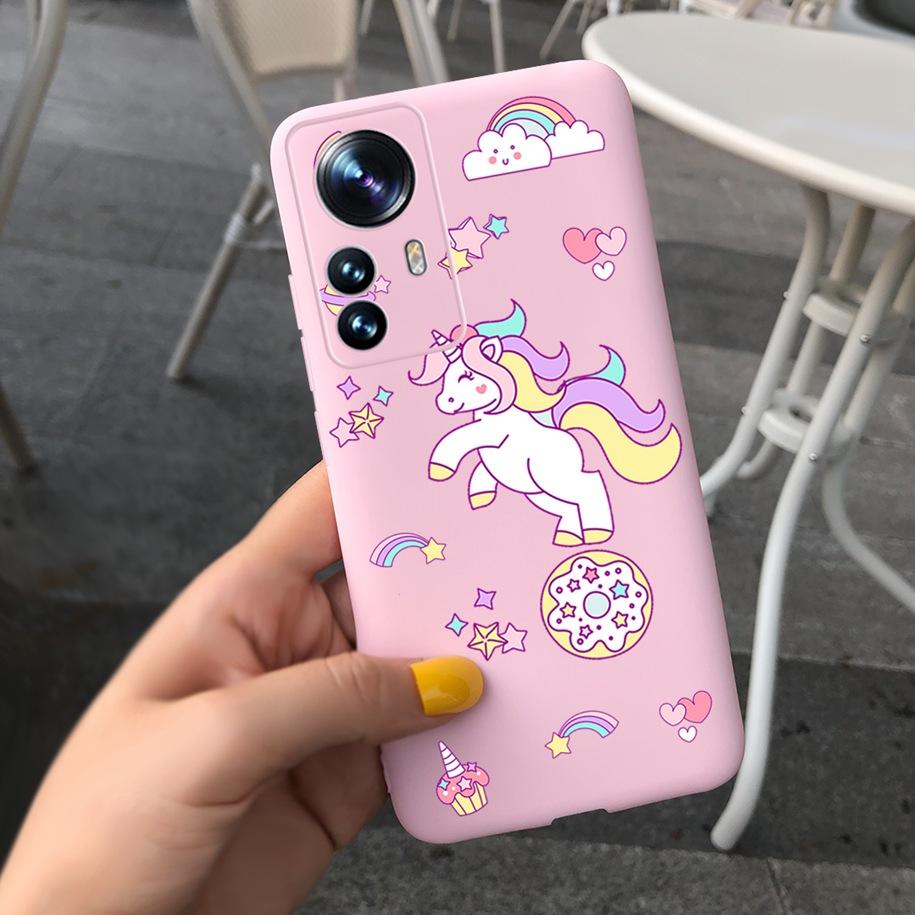 For Xiaomi 12 Pro 5G Case Cute Cartoon Painted Matte Cover For Xiaomi Mi 12 Pro 5G Global Funda on Xiomi 12 Pro Mi12 12X 5G Capa