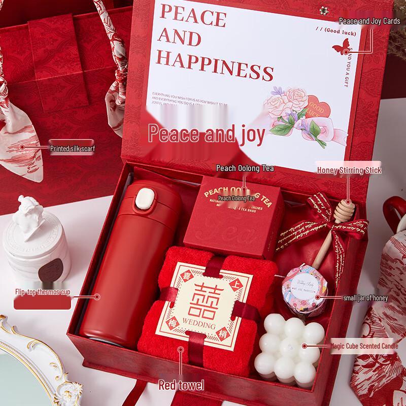 Elegant & Practical Keepsake Cup Gift Sets Red Luxury Gift Box Set Three