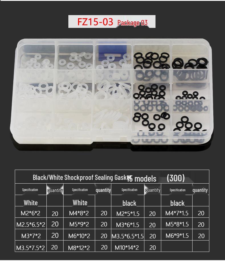 Rubber Anti-Vibration Seal & Enlarged Insulating Gasket Kit with Nylon O-ring and Stainless Steel Washers (M2/M3/M4)