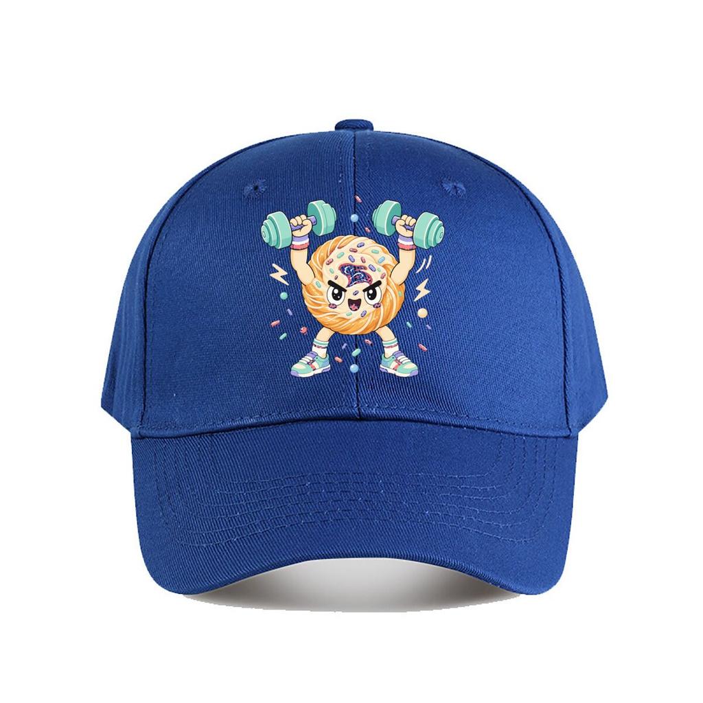 Cute Pastry Powerlifting Cartoon Wor Baseball Cap Fashion Outdoor Sports Sunhat Unisex Snapback Cap Womens