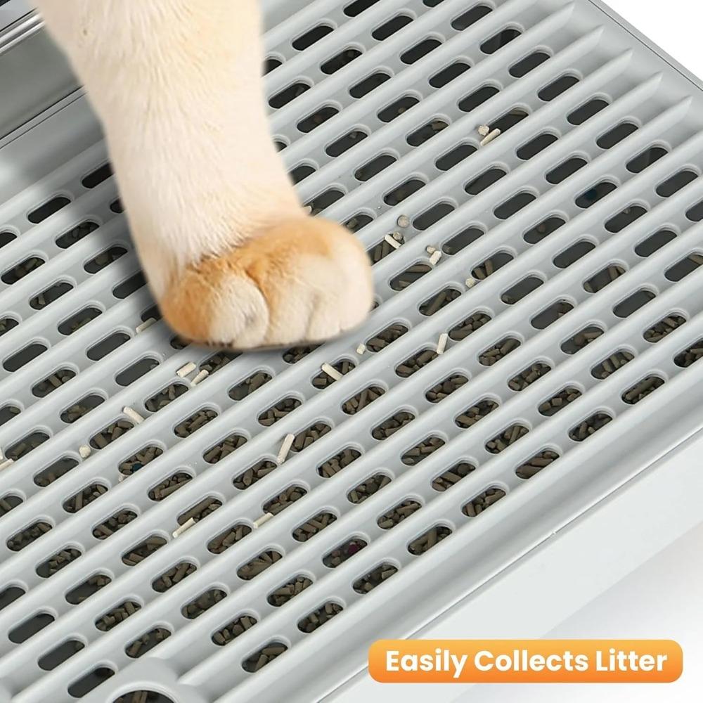 Katzenklo-Stufe, Katzenklo-Rampe/Fänger, Anti-Streu-Tracking & Leicht zu Reinigen, Ideal für Kleine & Ältere Katzen