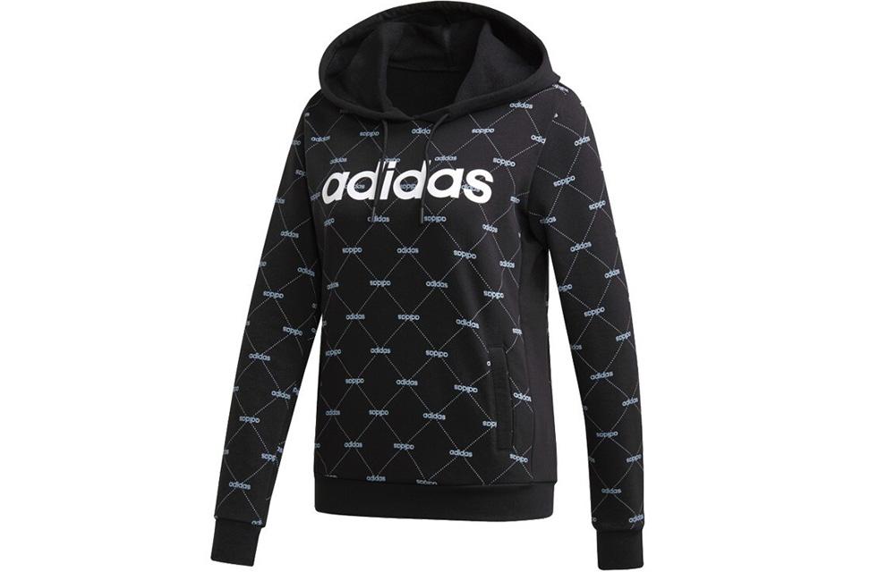 Adidas Neo Sweatshirts Women s Black Hooded Moderate Regular EI6255 S