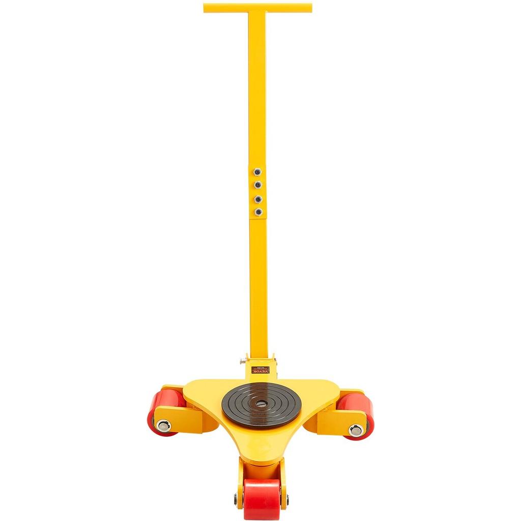Machinery Skate Dolly, 6614 LBS/3T Industrial Machinery Mover with Handle, Carbon Steel Machinery Moving Skate with 3 360° Swivel PU Wheels, 360°