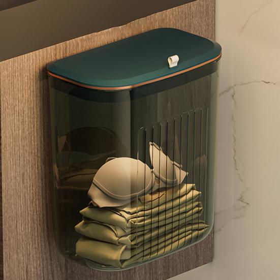 Strong Load-bearing Enlarge Caliber Hanging Trash Bin with Lid Punching Free Kitchen Large Capacity Wall Mounted Garbage Can Household Products