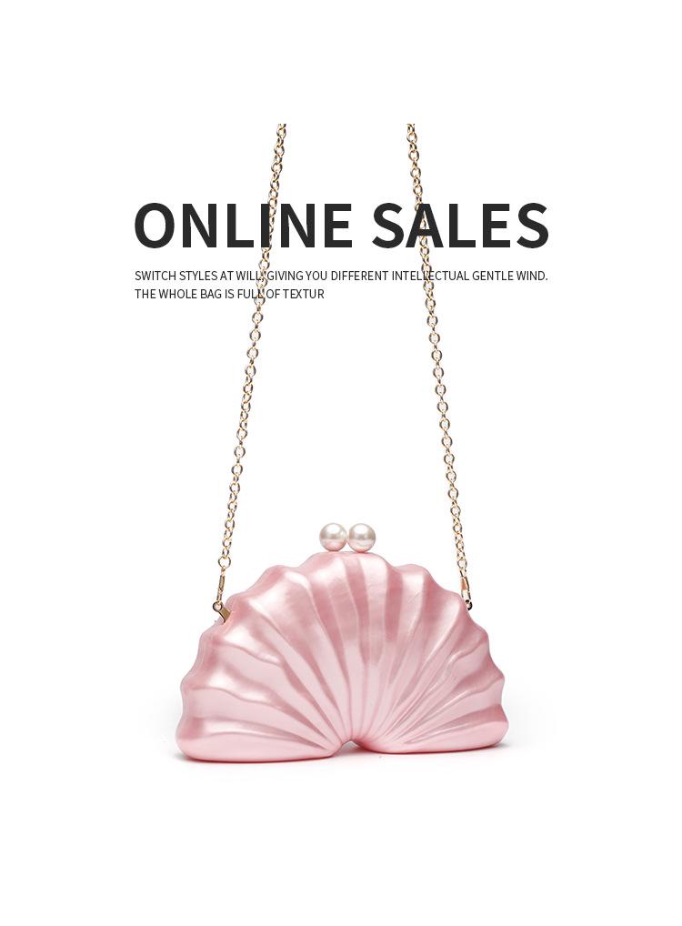 Women's Stylish One-Shoulder Crossbody Bag: Irregular Shell Acrylic Clutch for Weddings & Banquets