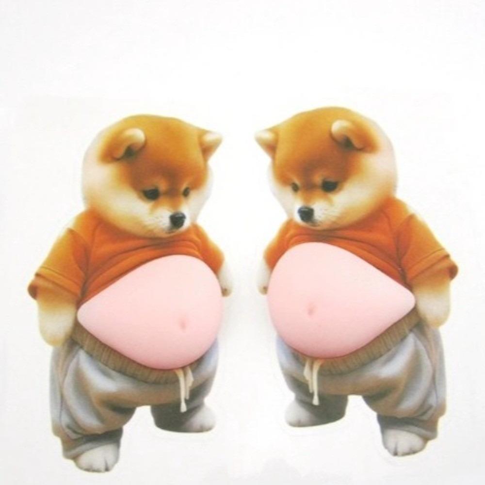 Chubby Shiba Inu 3D Shiba Inu Stickers Dog Belly Sticker Adhesive 3D Stickers Squeezable Phone Case Decoration