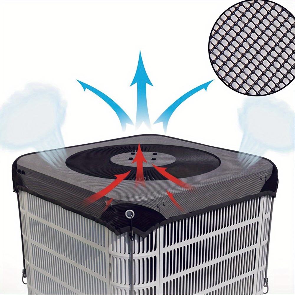 Universal Air Conditioner Cover, Outdoor PVC Mesh AC Protection Cover Stops Falling Leaves